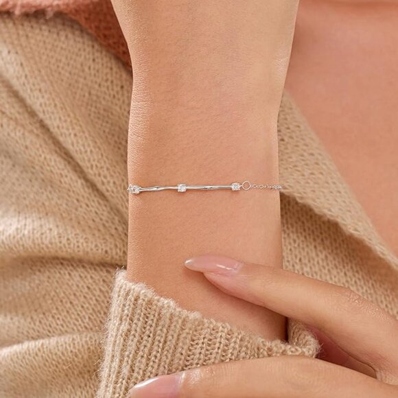 Infinity Twisted Link Bracelet 925 Sterling Silver Adjustable NWT - Picture 4 of 5